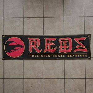 VTG Powell Peralta Bones Reds Bearings Skateboard Shop Banner 1999 Y2K 52"x14"